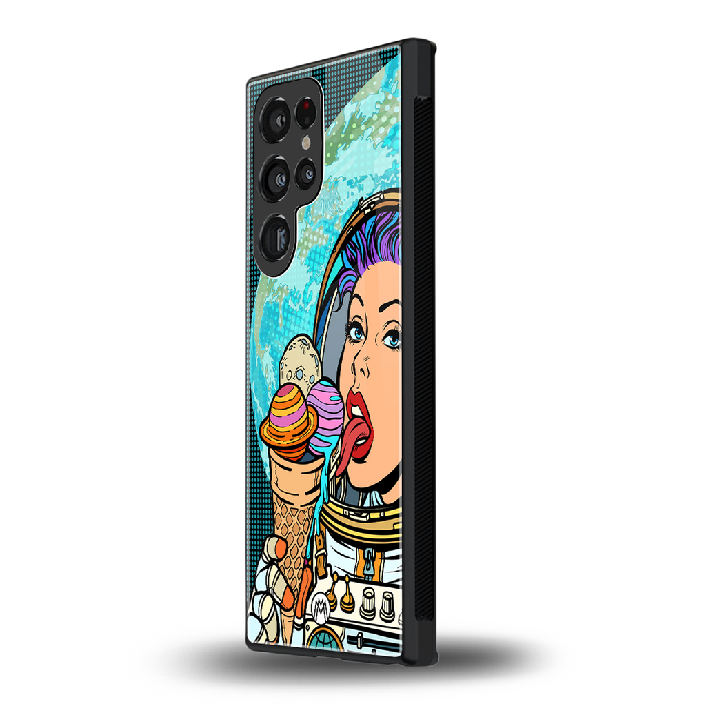 dessert space back phone cover | glass case for samsung galaxy s23 ultra