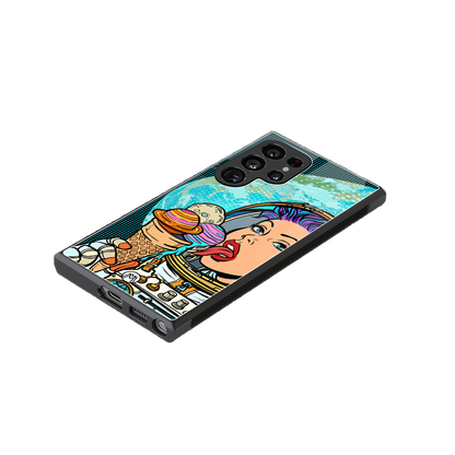 dessert space back phone cover | glass case for samsung galaxy s24 ultra