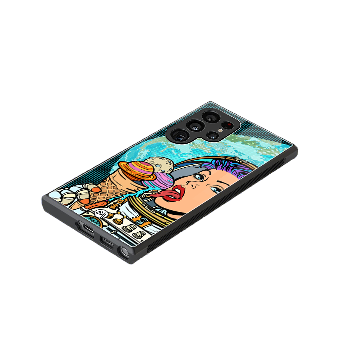 dessert space back phone cover | glass case for samsung galaxy s23 ultra