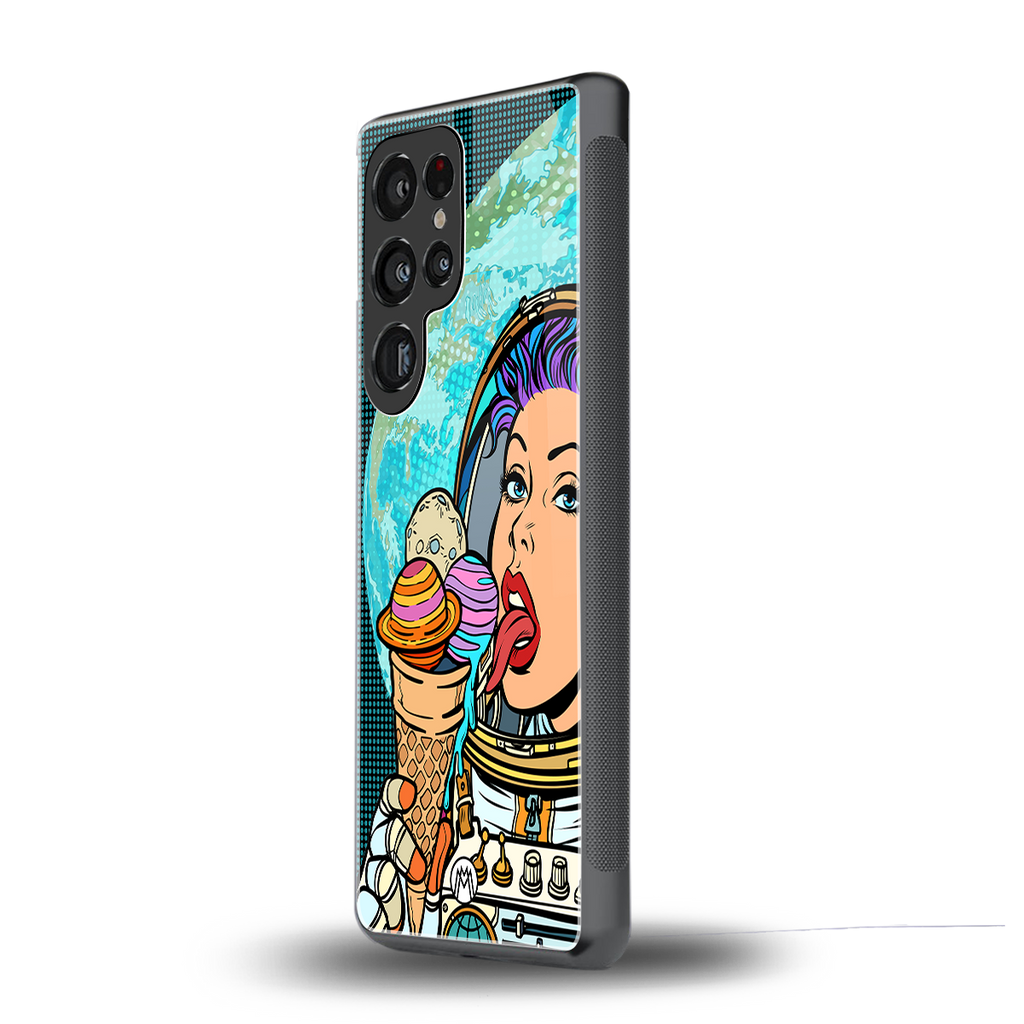 dessert space back phone cover | glass case for samsung galaxy s25 ultra