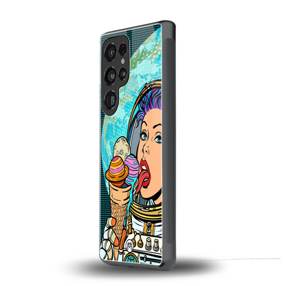 dessert space back phone cover | glass case for samsung galaxy s25 ultra