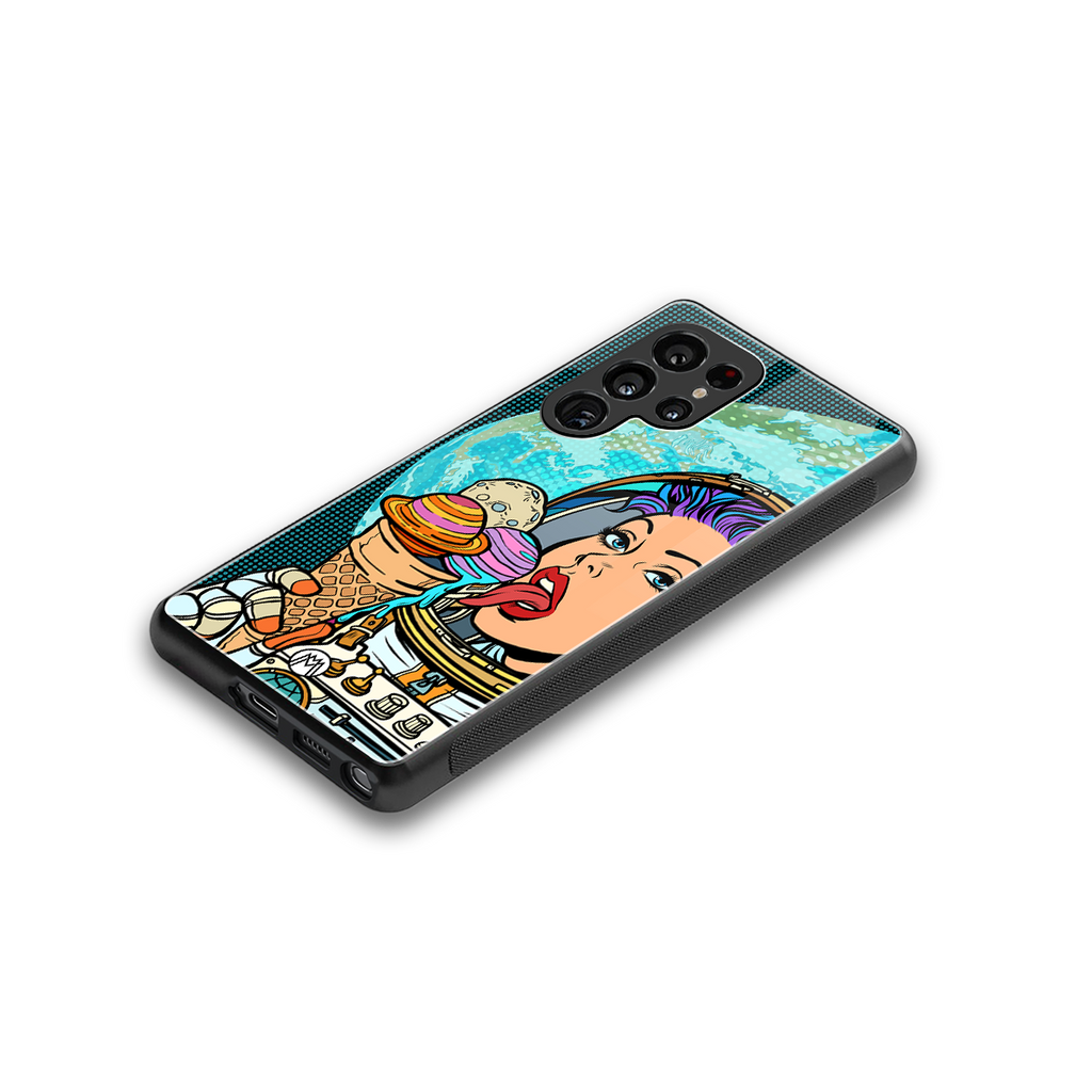 dessert space back phone cover | glass case for samsung galaxy s25 ultra
