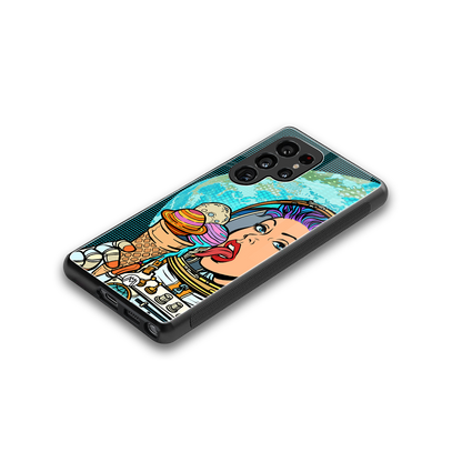 dessert space back phone cover | glass case for samsung galaxy s25 ultra