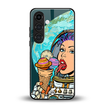 dessert space back phone cover | glass case for samsung galaxy s24 fe