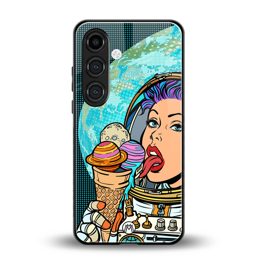 dessert space back phone cover | glass case for samsung galaxy s24 fe