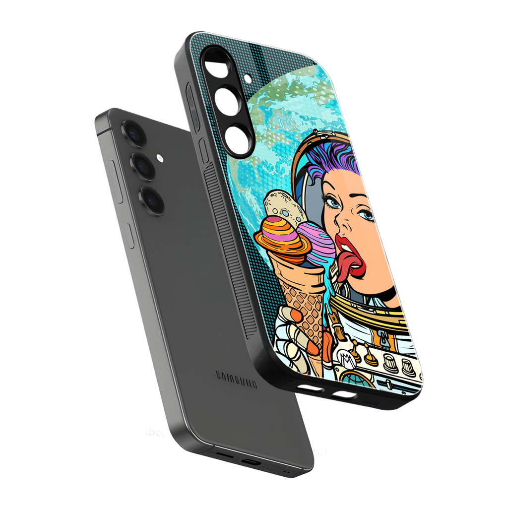 dessert space back phone cover | glass case for samsung galaxy s23 plus