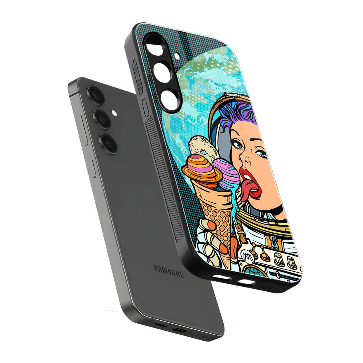 dessert space back phone cover | glass case for samsung galaxy s24 fe