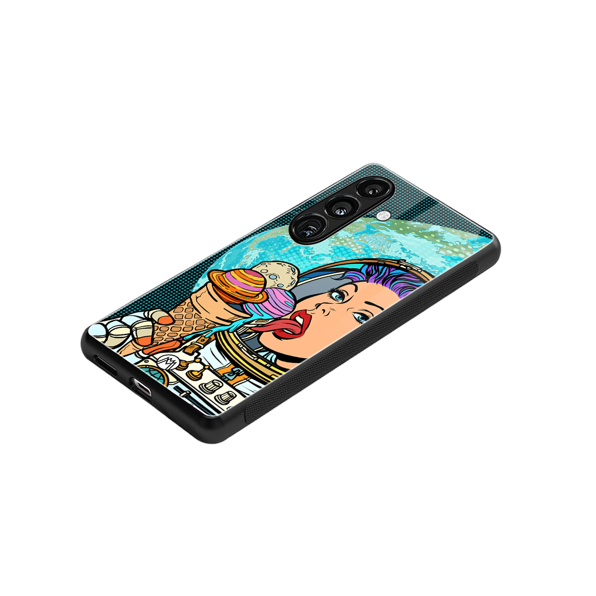 dessert space back phone cover | glass case for samsung galaxy s24 fe