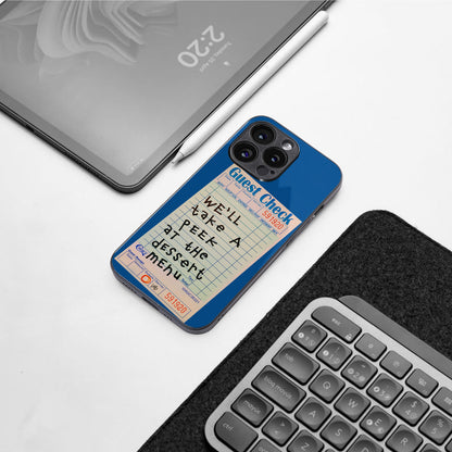 dessert menu back phone cover | glass case for iphone 15 pro