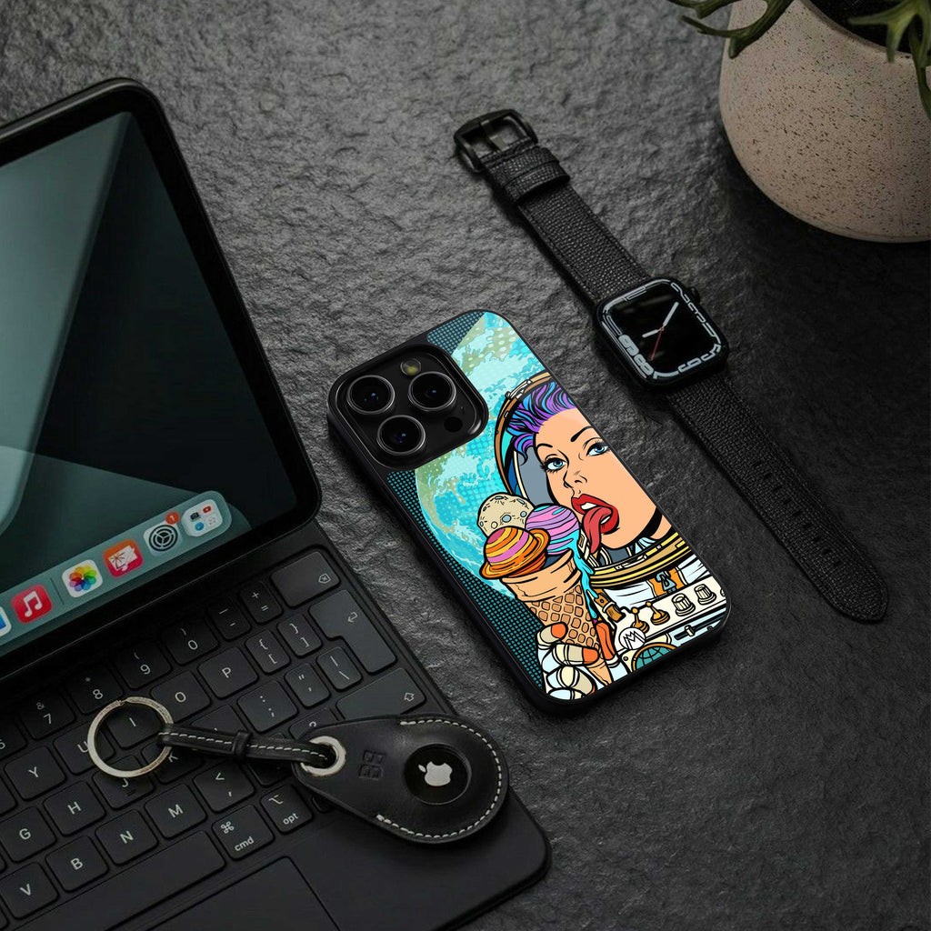 dessert space back phone cover | glass case for samsung galaxy s24 plus