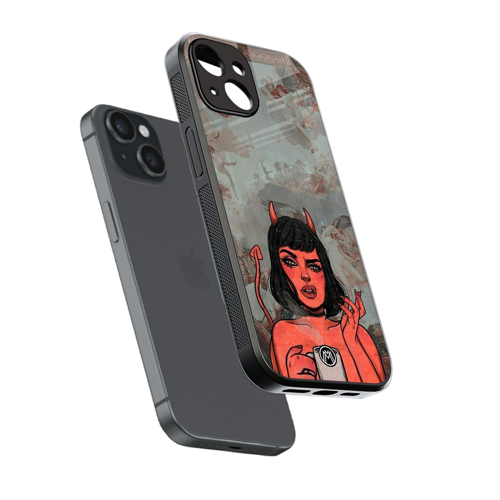 devil buys mymerchandize back phone cover | glass case for iphone 13 mini