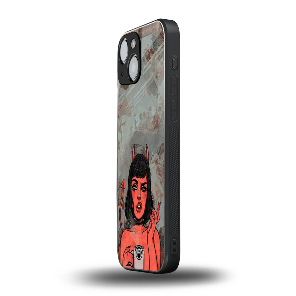 devil buys mymerchandize back phone cover | glass case for iphone 13 mini