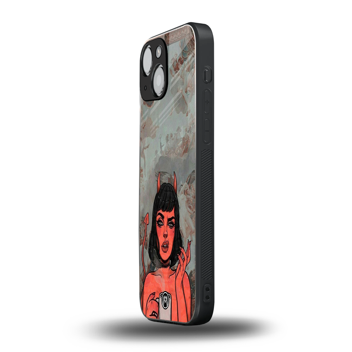 devil buys mymerchandize back phone cover | glass case for iphone 13 mini