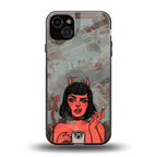 devil buys mymerchandize back phone cover | glass case for iphone 15 plus