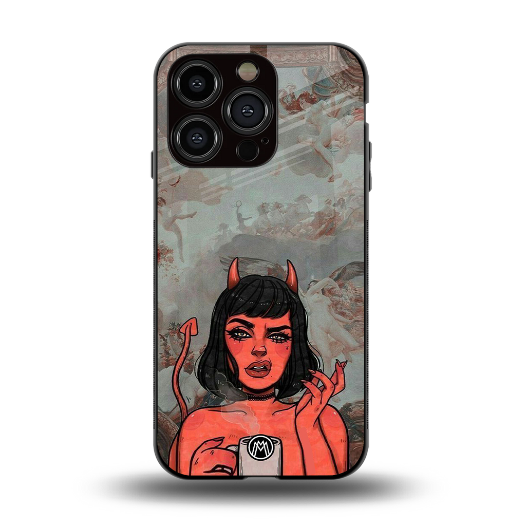 devil buys mymerchandize back phone cover | glass case for iphone 15 pro