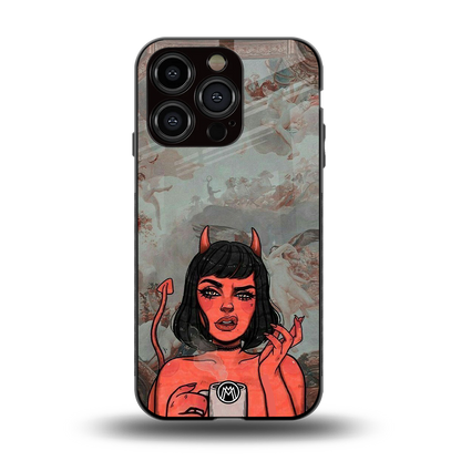 devil buys mymerchandize back phone cover | glass case for iphone 15 pro