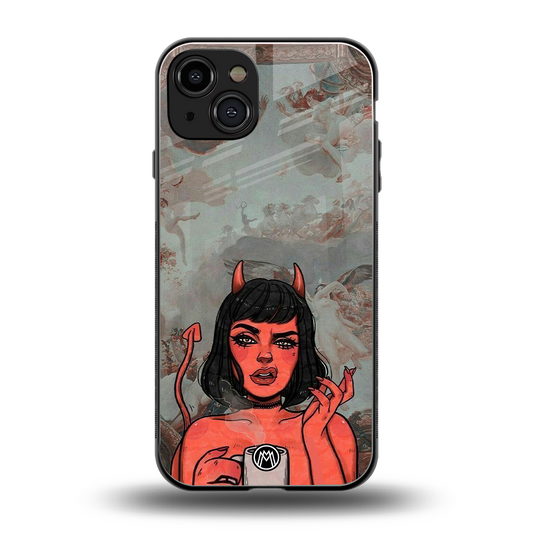devil buys mymerchandize back phone cover | glass case for iphone 15