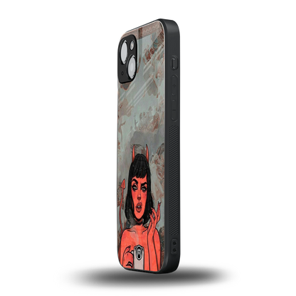 devil buys mymerchandize back phone cover | glass case for iphone 15