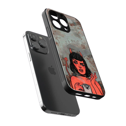 devil buys mymerchandize back phone cover | glass case for iphone 15 pro