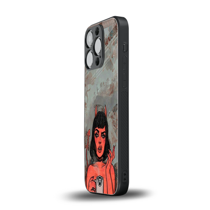 devil buys mymerchandize back phone cover | glass case for iphone 16 pro