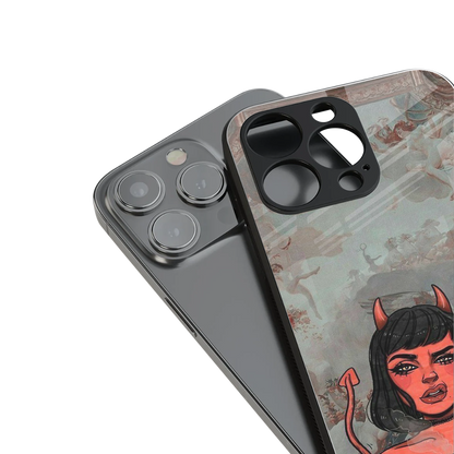 devil buys mymerchandize back phone cover | glass case for iphone 16 pro