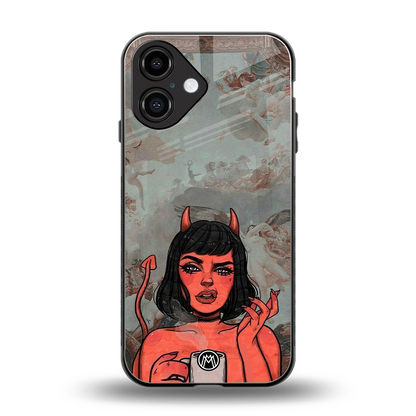 devil buys mymerchandize back phone cover | glass case for iphone 16