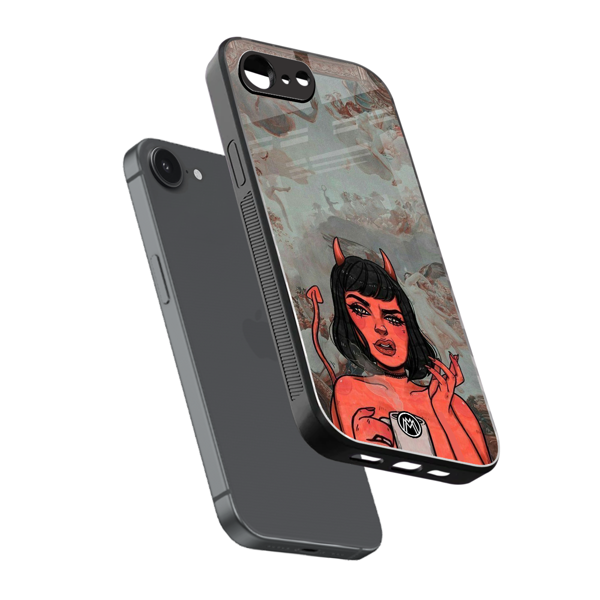 devil buys mymerchandize back phone cover | glass case for iphone 16e
