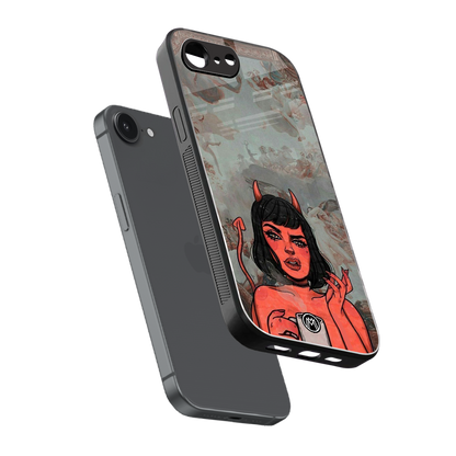 devil buys mymerchandize back phone cover | glass case for iphone 16e