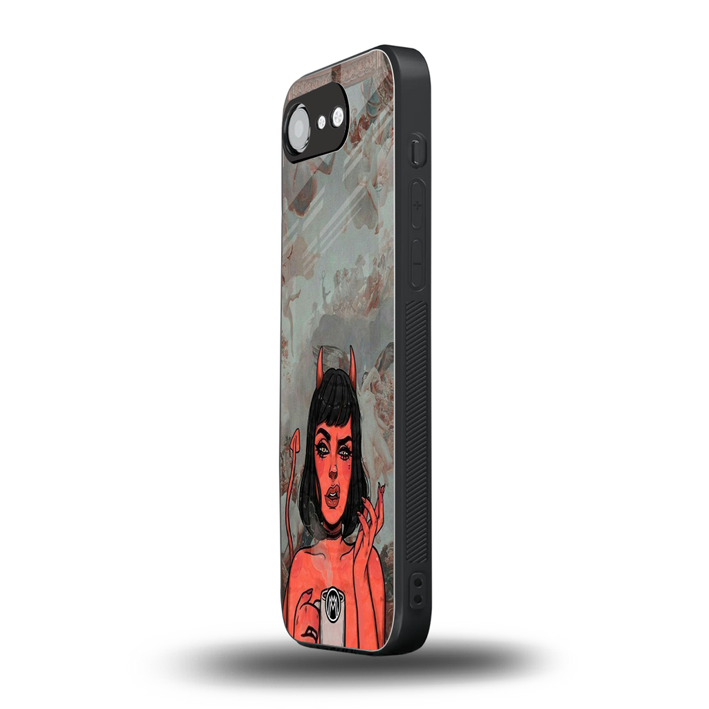 devil buys mymerchandize back phone cover | glass case for iphone 16e