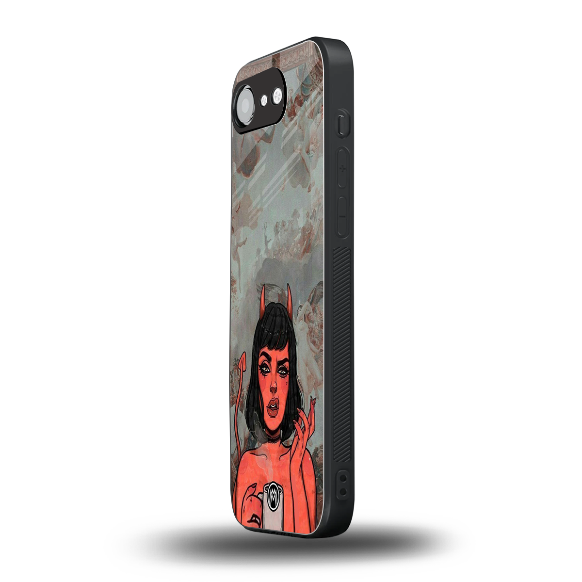 devil buys mymerchandize back phone cover | glass case for iphone 16e