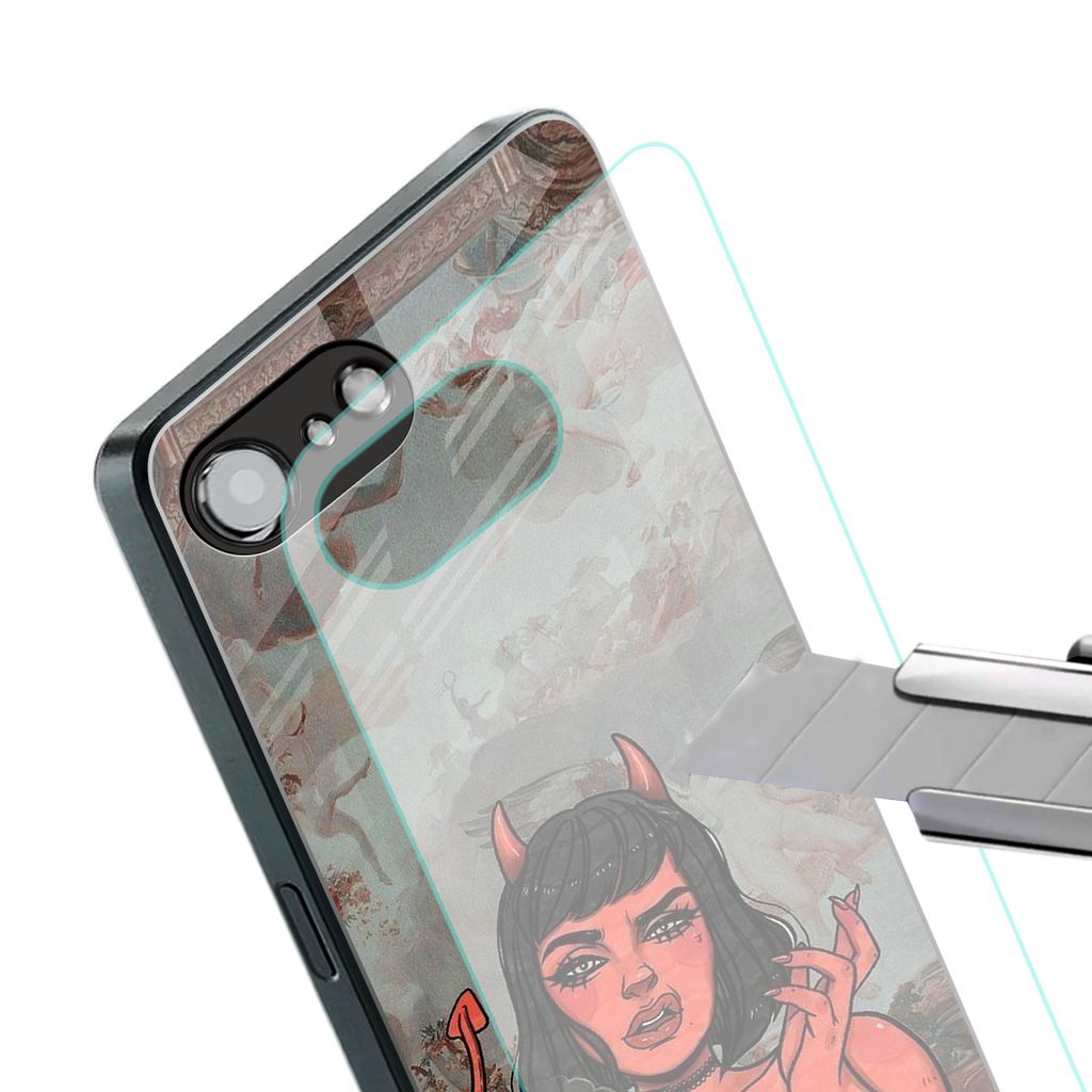 devil buys mymerchandize back phone cover | glass case for iphone 16e