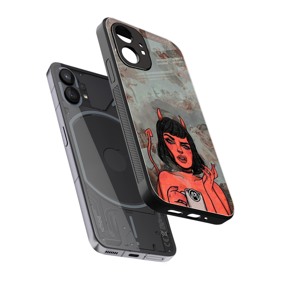 devil buys mymerchandize back phone cover | glass case for nothing phone 1