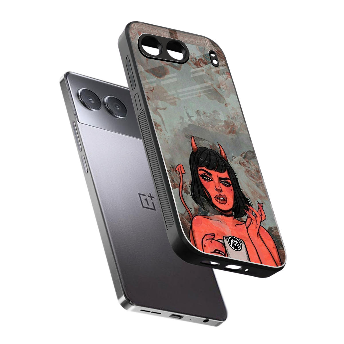 devil buys mymerchandize back phone cover | glass case for oneplus nord 4