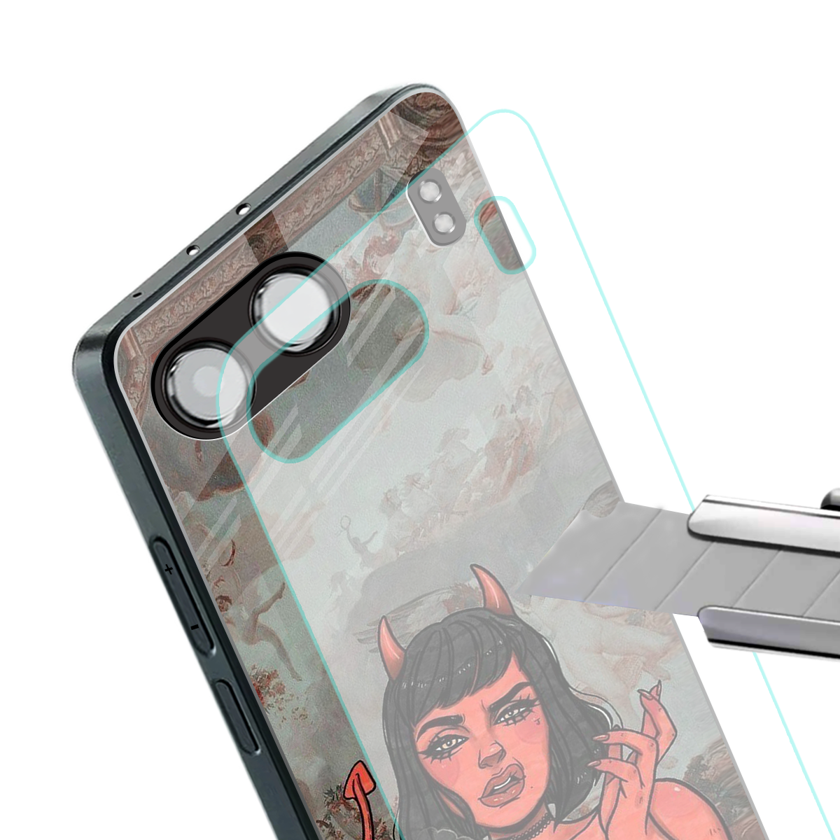 devil buys mymerchandize back phone cover | glass case for oneplus nord 4