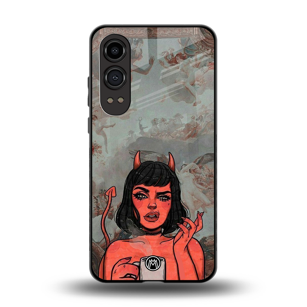 devil buys mymerchandize back phone cover | glass case for oneplus nord ce 4 lite