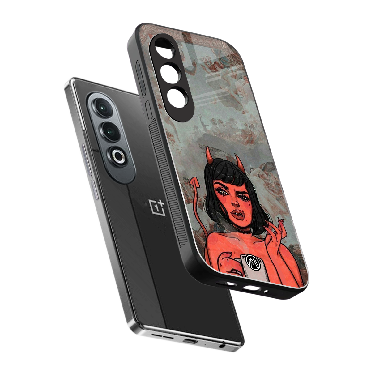 devil buys mymerchandize back phone cover | glass case for oneplus nord ce 4