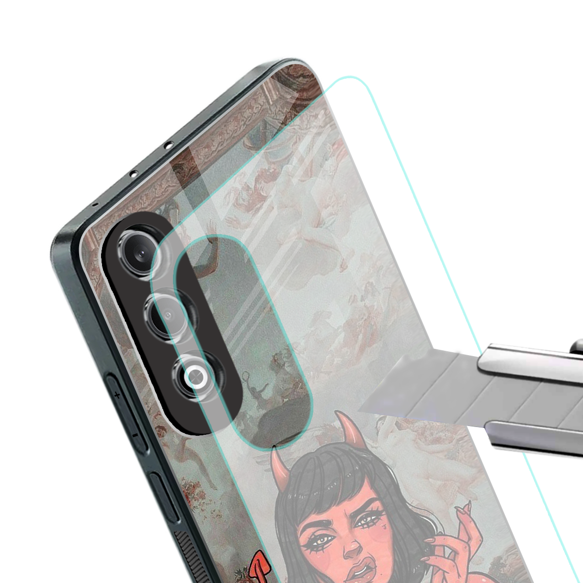 devil buys mymerchandize back phone cover | glass case for oneplus nord ce 4
