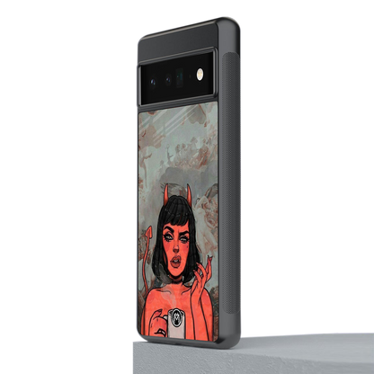 devil buys mymerchandize back phone cover | glass case for google pixel 6 pro
