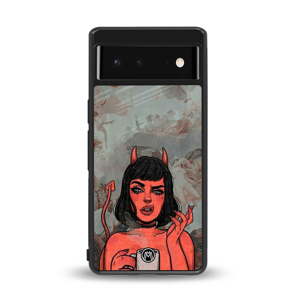 devil buys mymerchandize back phone cover | glass case for Google Pixel 6A