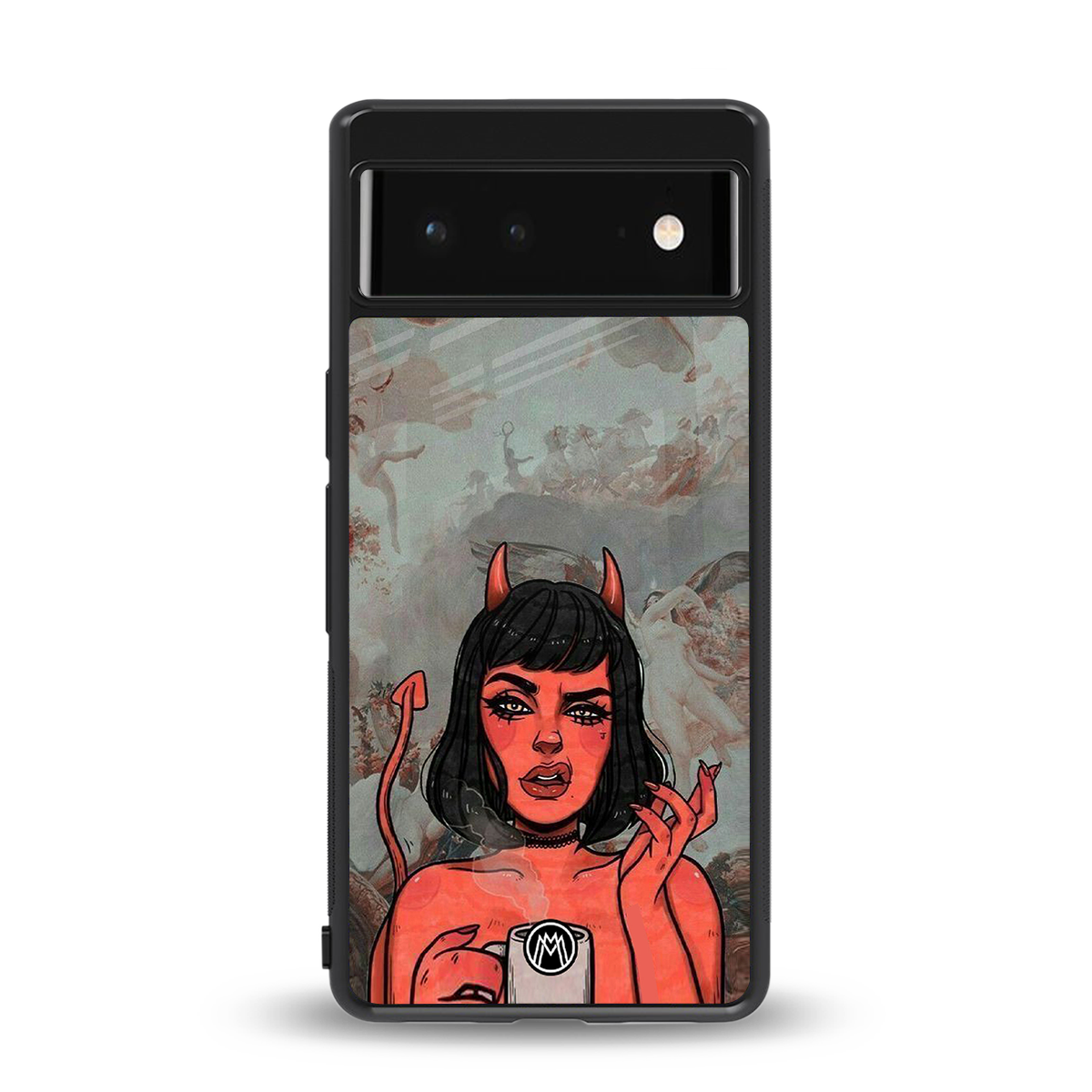 devil buys mymerchandize back phone cover | glass case for Google Pixel 6A