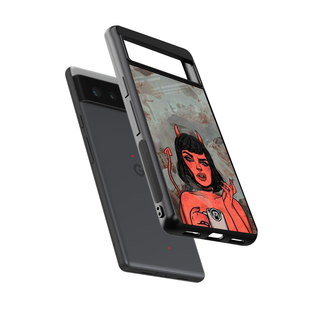 devil buys mymerchandize back phone cover | glass case for Google Pixel 6A