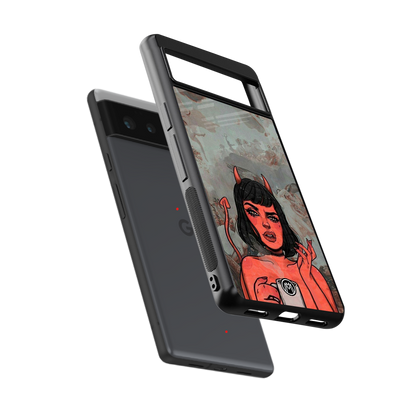 devil buys mymerchandize back phone cover | glass case for Google Pixel 6A
