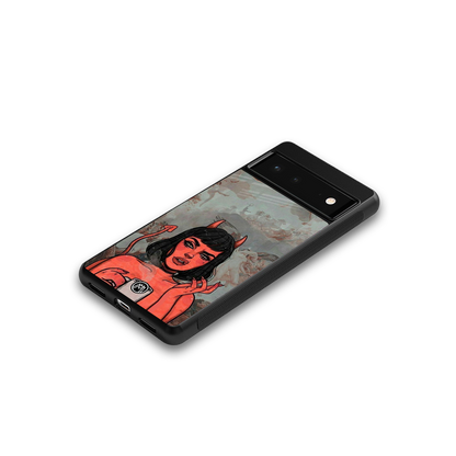 devil buys mymerchandize back phone cover | glass case for Google Pixel 6A