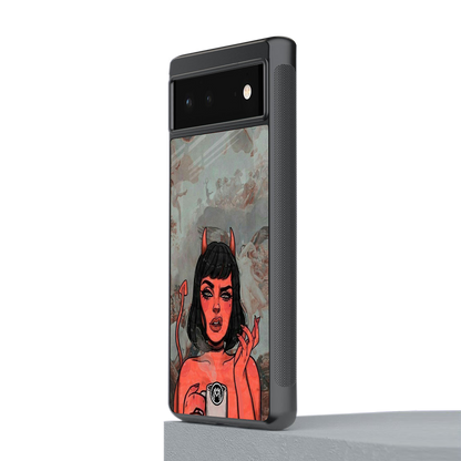 devil buys mymerchandize back phone cover | glass case for Google Pixel 6A