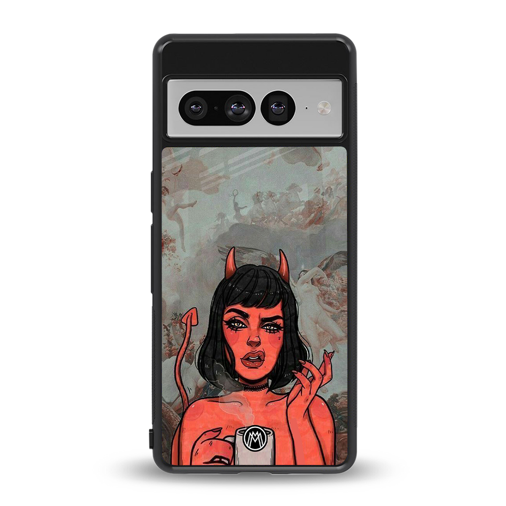 devil buys mymerchandize back phone cover | glass case for google pixel 7 pro