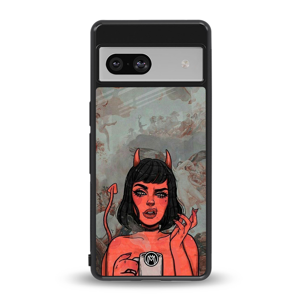 devil buys mymerchandize back phone cover | glass case for Google Pixel 7