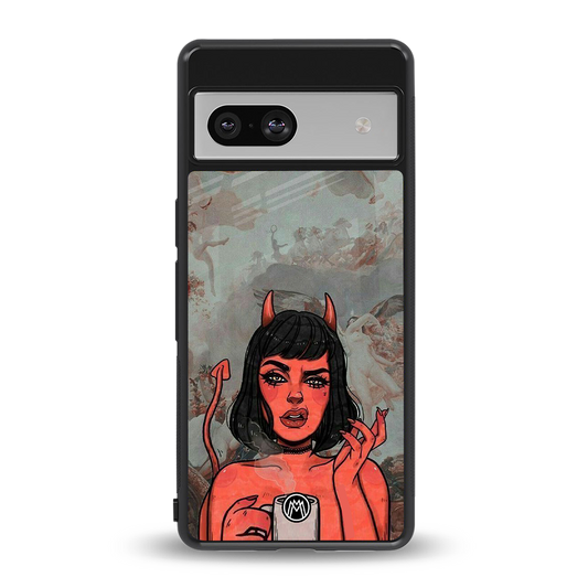 devil buys mymerchandize back phone cover | glass case for Google Pixel 7A