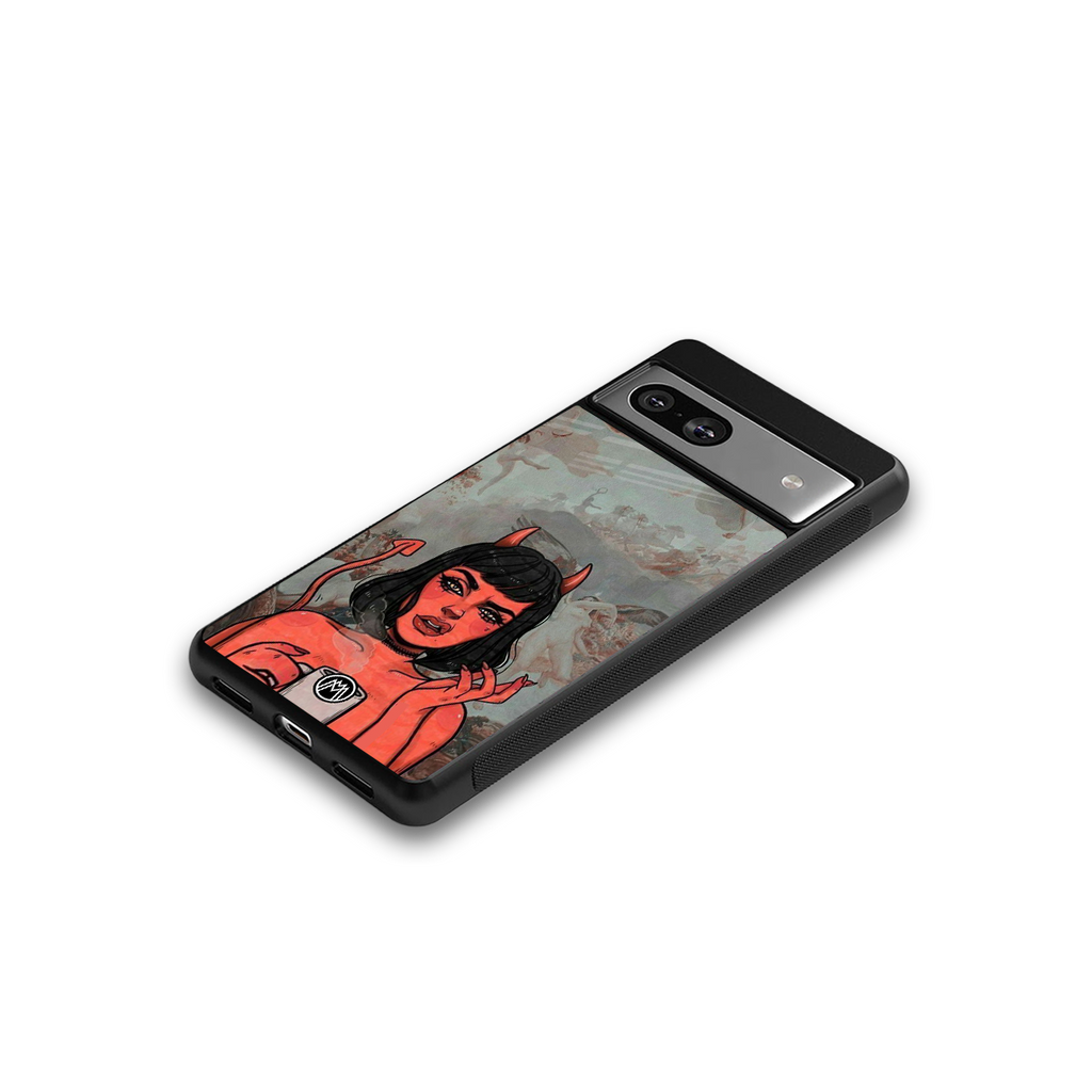 devil buys mymerchandize back phone cover | glass case for Google Pixel 7