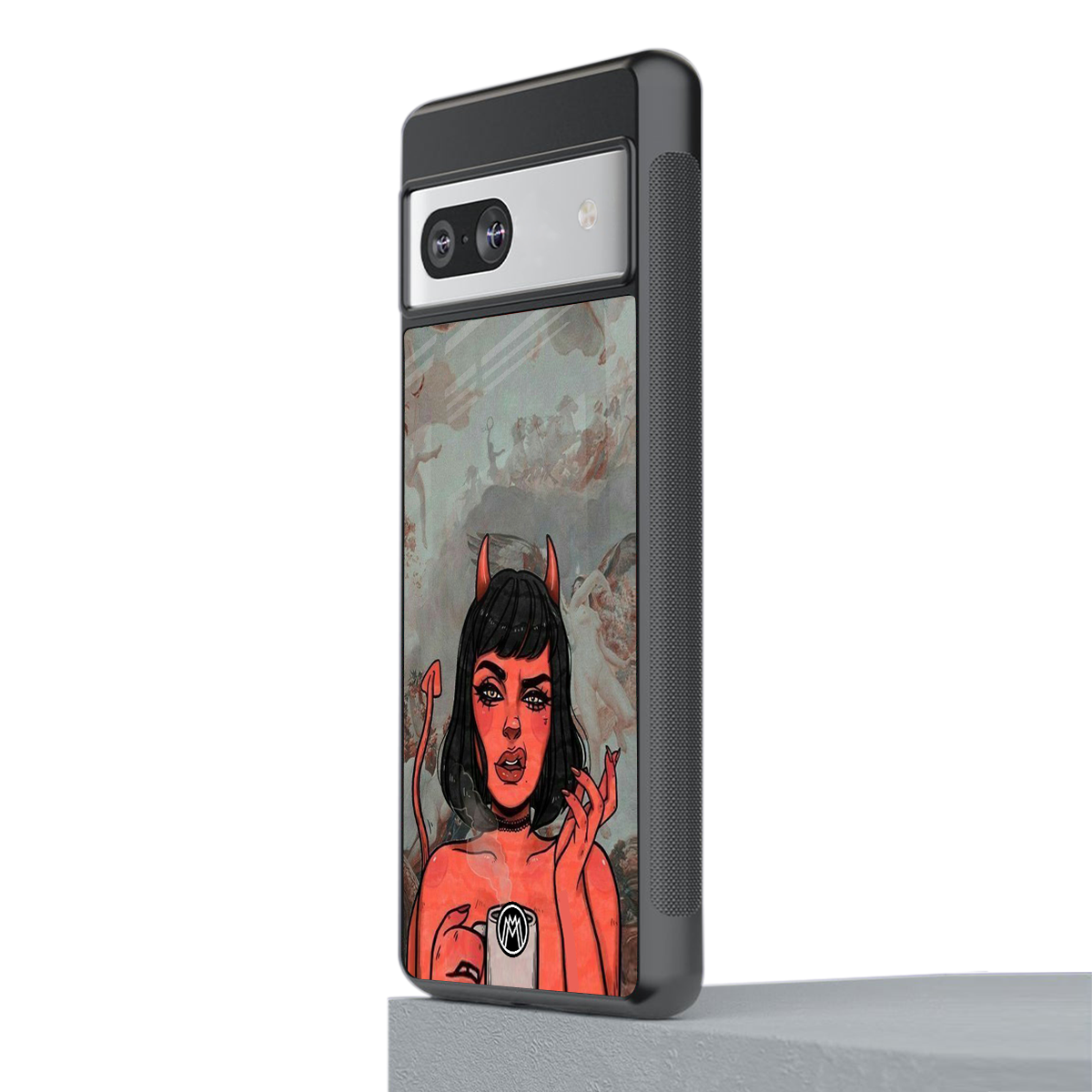 devil buys mymerchandize back phone cover | glass case for Google Pixel 7A