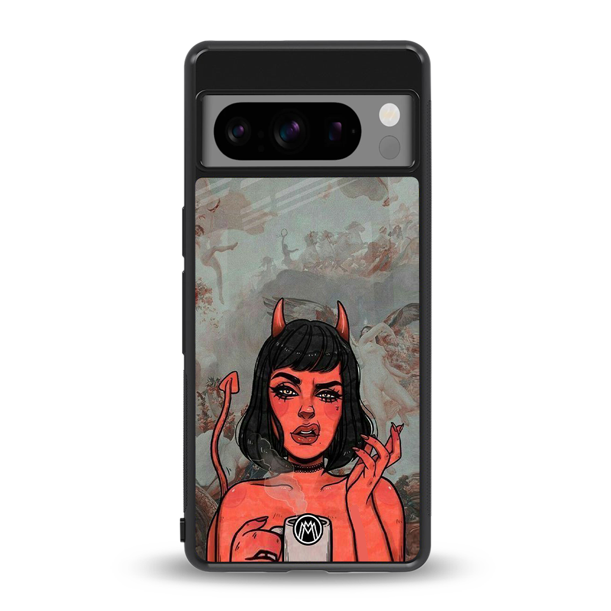 devil buys mymerchandize back phone cover | glass case for google pixel 8 pro